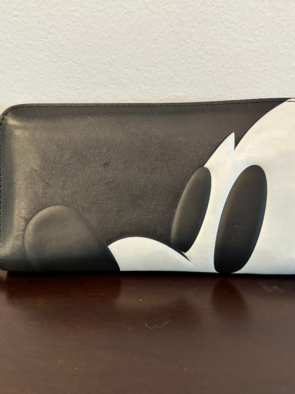 Coach x Disney Mickey Mouse Accordion Zip Wallet Glovetanned Leather Black